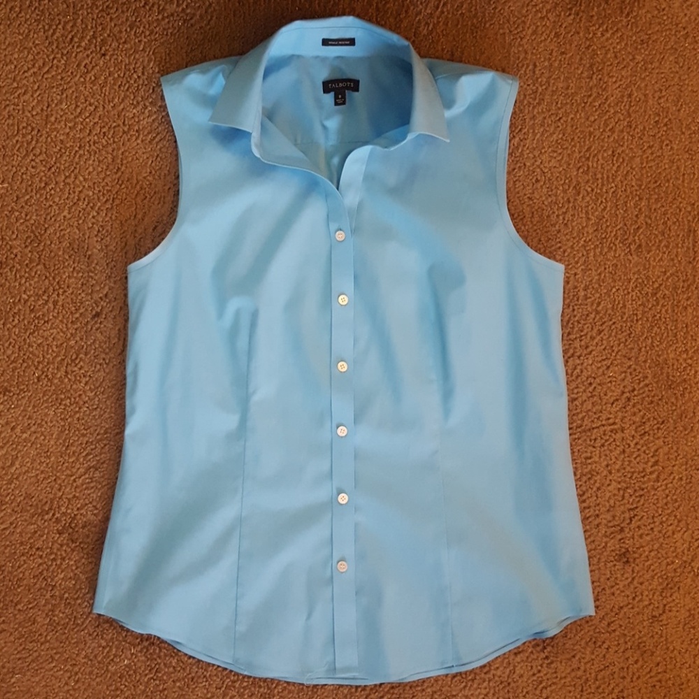 Talbots Sleeveless, Button front Shirt. Size 8
